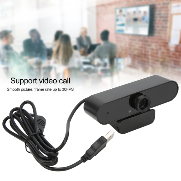 Webkamera 1080P HD USB2.0 2.0MP Autofokus Clear Video Webcam for Win10 stasjonær bærbar PC