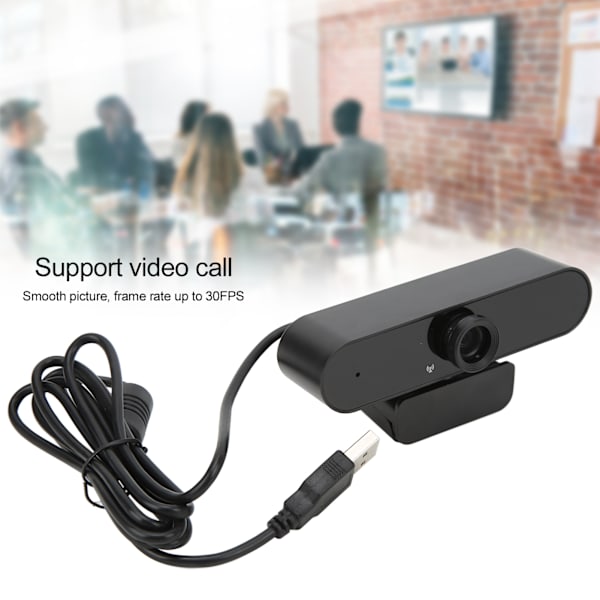 Webkamera 1080P HD USB2.0 2.0MP Autofokus tydlig videokamera för Win10 stationär bärbar dator PC