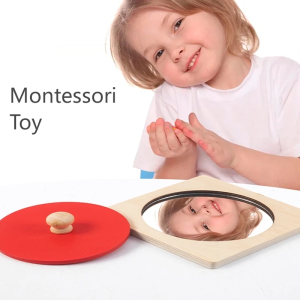 Montessori Speilpuslespill Travel Busy Board Tretleker Barn Tidlig Pedagogisk Sensorisk Leker For Småbarn Førskole Undervisningshjelpemidler Gaver Blue