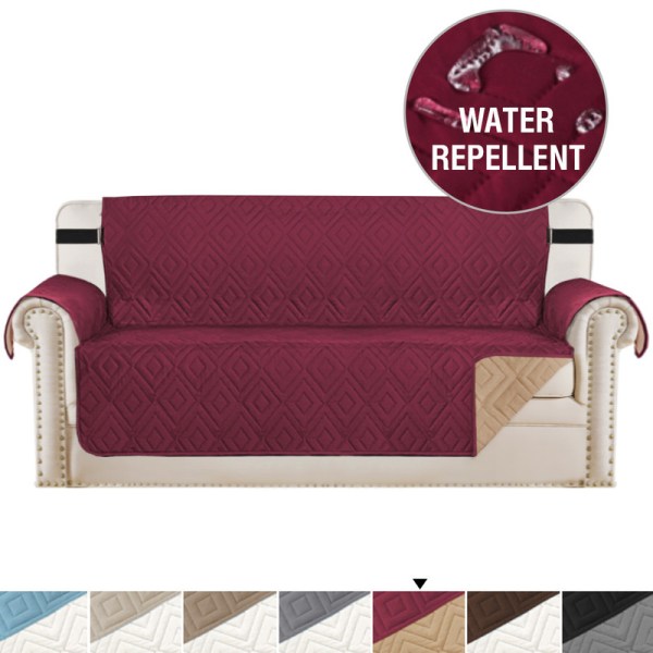 Vattentätt och halkfritt soffskydd med elastiska band Tvättbart soffskydd Röd Hölje till dubbel soffa