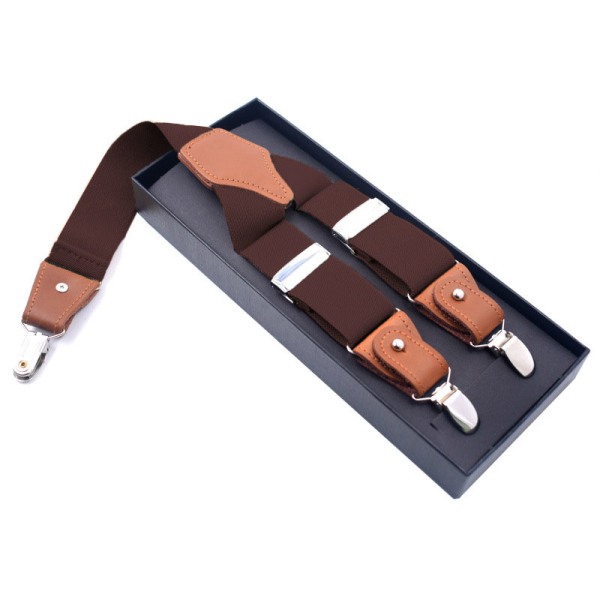 Men's suspender, high-quality made suspender, elastic shape, adjustable length, with 3 sturdy and stable clips
