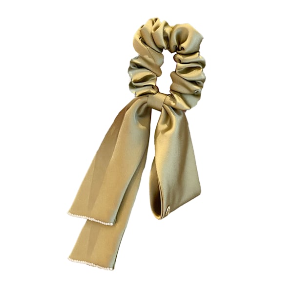 Bånd Satin Sløjfe Hår Scrunchies Elastisk Sikker Hold Elegant Satin Hestehale Holder til Piger Kvinder Grøn