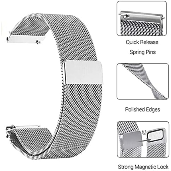 Magnetisk metallisk Milanese kompatibel med Xiaomi/Redmi Watch, magnetiska armband i rostfritt stål för Xiaomi/Redmi Watch