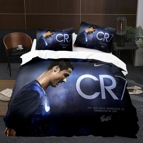 Player K2# 3D Tredelt Sett Størrelse Fotball Serie C Ronaldo Dynetrekk Hjem Tekstil 180cm