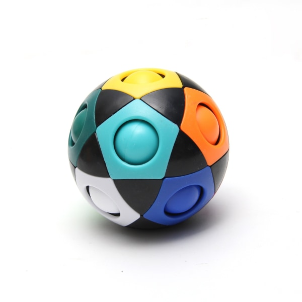 Magic Rainbow Ball Pussel Rubiks Fig Cube Toy Svart 2