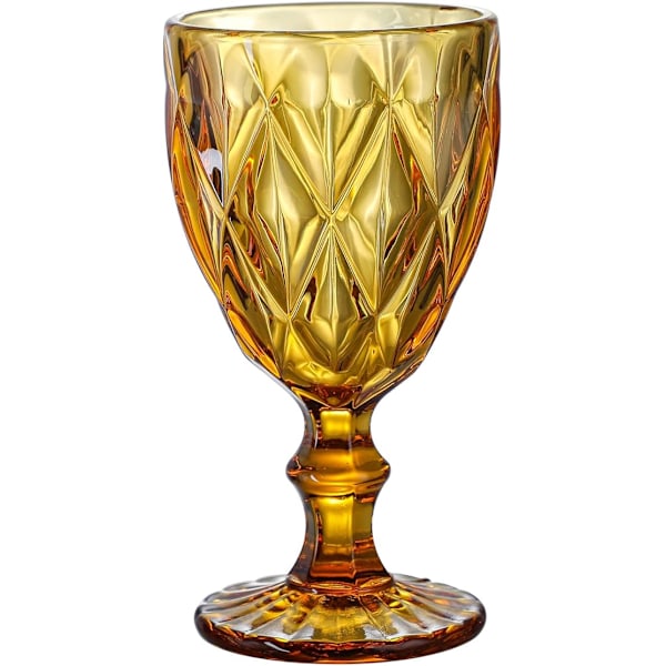 Färgade vinglas, glasbägare, vintagemönster präglat, färgat-FQ3-