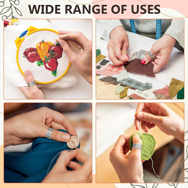 5 st Syfingerborg Fingerskydd i legering, robust fingertoppsskydd för handsömnad, handarbete och broderi-PO-