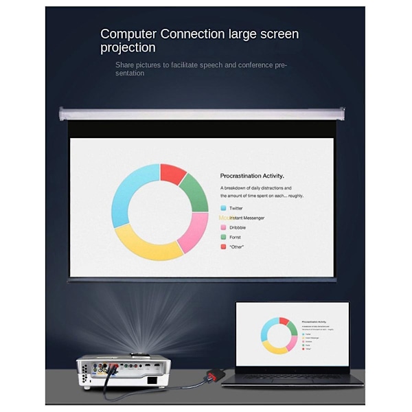 HD 1080P -Kompatibel til VGA-konverter med lydkabel -Kompatibel til VGA-video-lydkabel til bærbar projektor