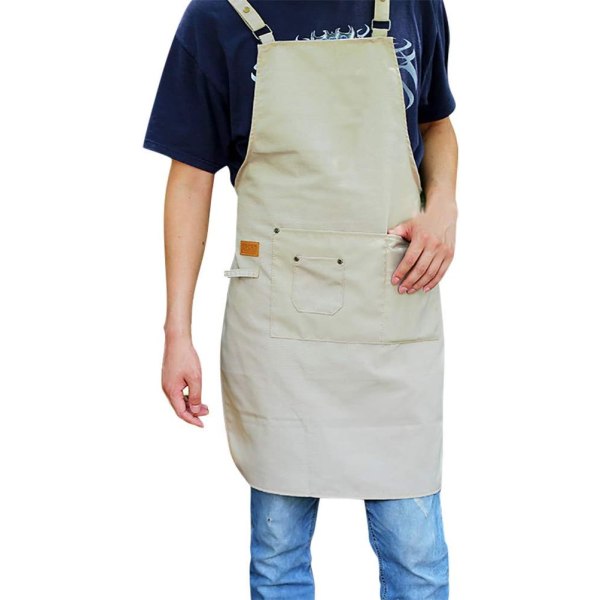 Adjustable Bib Aprons with Cross Back Chef Work Apron with Tool Pockets