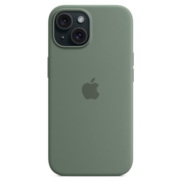 iPhone 15 Deksel Kompatibelt med MagSafe Ripebestandig Silikon Telefondeksel Grå