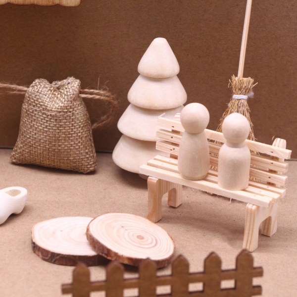 Dukkehus miniatyr julgård sæt miniatyr scen model
