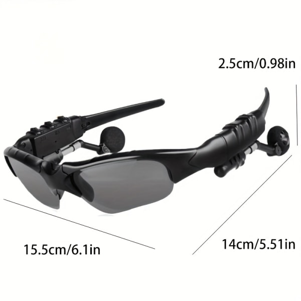 Stereo hörlurar Trådlöst headset med mikrofon polariserade glasögon Solglasögon för bilkörning Cykling Sport brusreducerande hörlurar