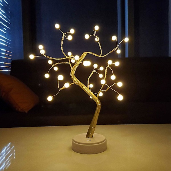 Klotlampor Träd Bordsbonsai Träd Gren Träd DIY Konstgjord Ljus Träd Trädlampa Ljusad Björk Träd Romantisk Dekoration