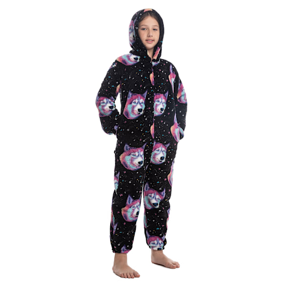 Barn Onesie Pyjamas Sött Mönster Tryck Dragkedja Unisex Huva Fluffig för Vinter Höst Typ 1