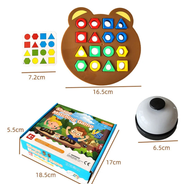 Børn Matchende puslespil Legetøj Farver Geometrisk Form Stiksav Brætspil Tidligt pædagogisk interaktionslegetøj til børn Kampspil B with box