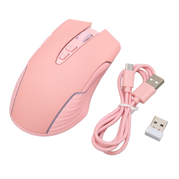 Langaton hiiri 2.4G Ladattava USB RGB Ammattimainen Optinen Sensori Pelaamiseen Mekaninen Hiiri Pinkki