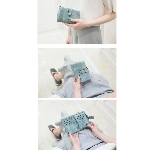 Naisten lompakko Lyhyt RFID-suojaus Nahkalompakko naisille Green