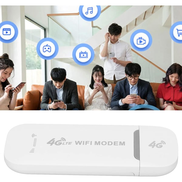 4G LTE USB WiFi-modem, 150 Mbps trådlös router med SIM-kortplats som stöder 10 användare