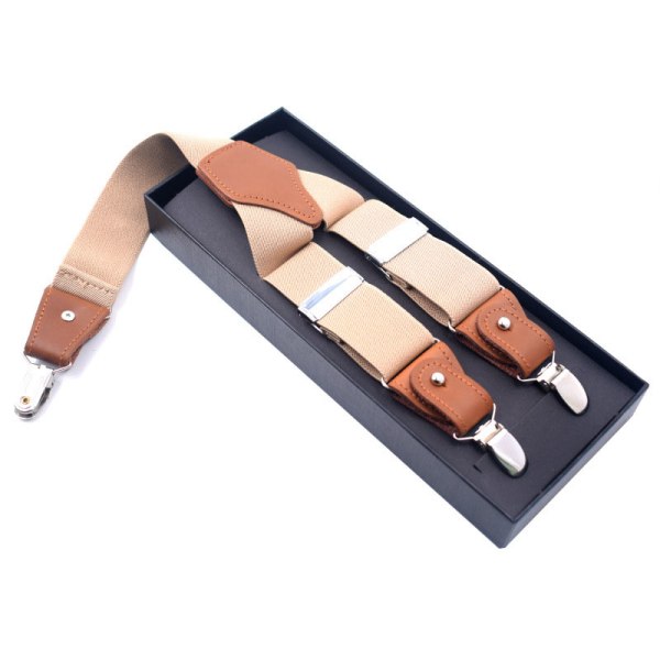 Men's suspender, high-quality made suspender, elastic shape, adjustable length, with 3 sturdy and stable clips