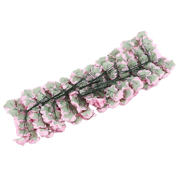 144pcs Mini Petite Paper Artificial Buds Flowers Diy Craft Wedding Decor Home, Light Pink