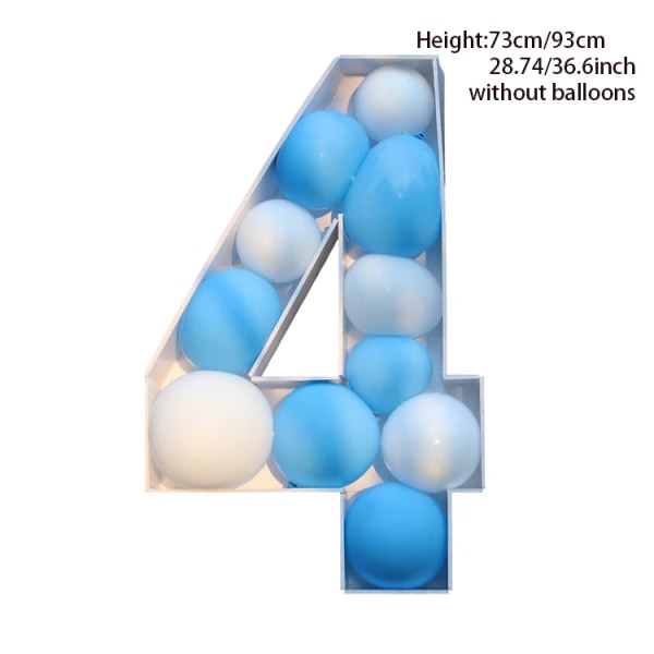73/93 cm Kæmpe fødselsdag figur ballon fyldekasse 1 et års 1-års fødselsdag dreng Pige Jubilæum Baby Shower Gender Reveal Decor 73 cm 4