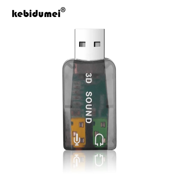 Nytt USB ljudkort USB Audio 5.1 Externt USB ljudkort Ljudadapter Mic-högtalare Ljudgränssnitt för bärbar dator black