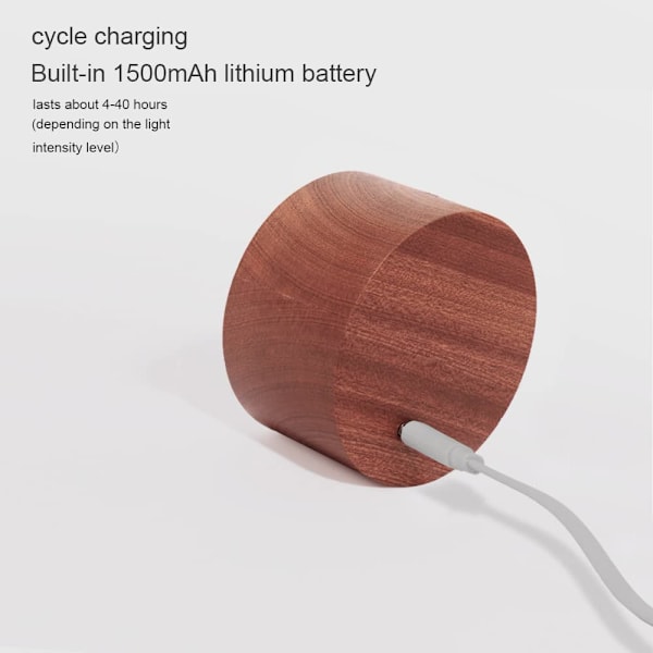 LED-vägglampa med batteri, USB-laddning, steglös dimning, sladdlös lampa (svart)