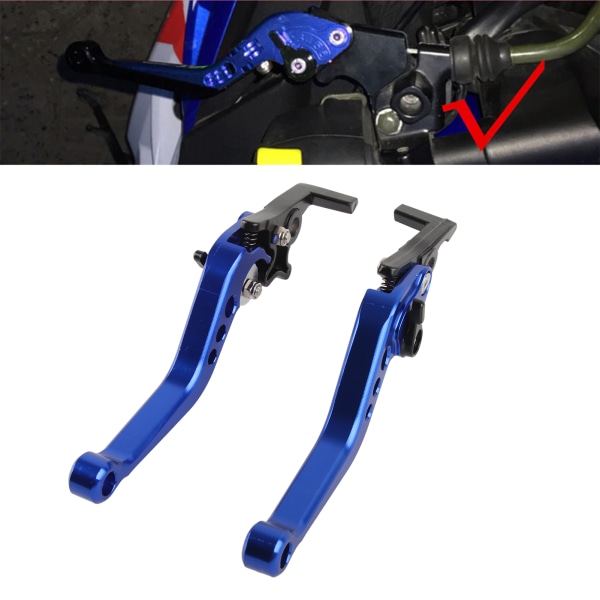1 Pari CNC-alumiinista valmistettua moottoripyörän skootterin modifioitua kaksoislevyjarrukahvaa sininen