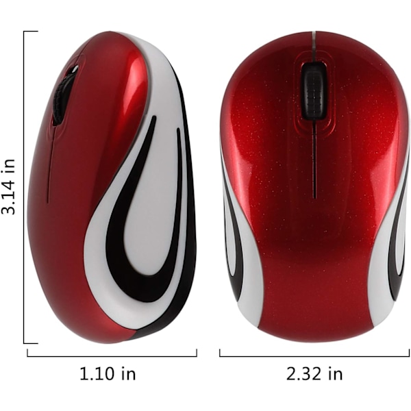 Mini pieni langaton hiiri lasten koko optinen kannettava USB-vastaanottimella punainen -AD11--O-