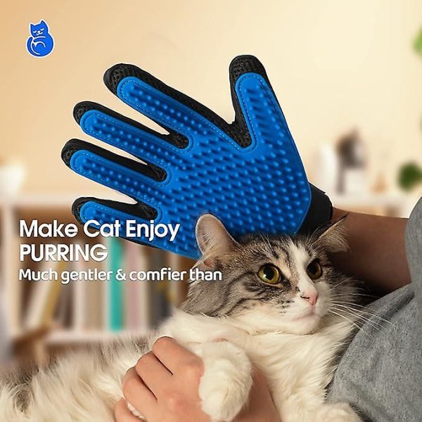Pet Grooming Gloves Cat Brushes [oppgradert versjon] for Gentle Shedding - Effektive Pets Hair Remover Mittens - Dog Washing Gloves For Long And Short Ha