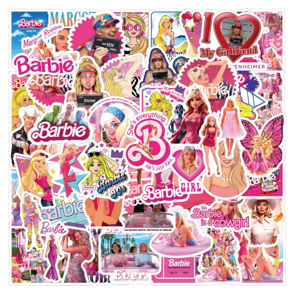 60st Barbie klistermärken dekorativa kannettavan tietokoneen matkatavarat käsikirja vattentäta klistermärken