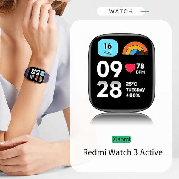 Silikonutskiftingsarmbånd for Redmi Watch 3 Active, myke sportsutskiftingsreimer for Xiaomi Redmi Watch 3 Active.