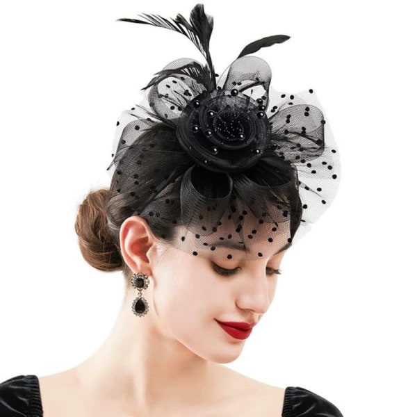 Fascinatorhatt för formella tillfällen för kvinnor Plumed hatt