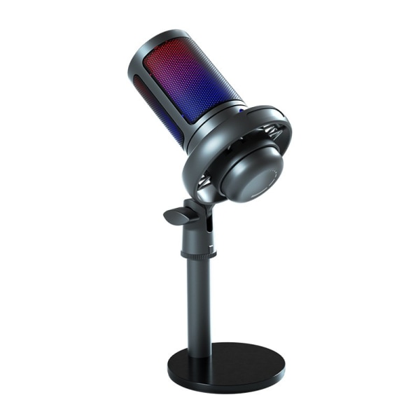 RGB Gaming Microphone, Cardioid Pickup Microphone for PC Mac PS5, Mute Touch, Volume Adjustment Knob, Anti-Pop Filter