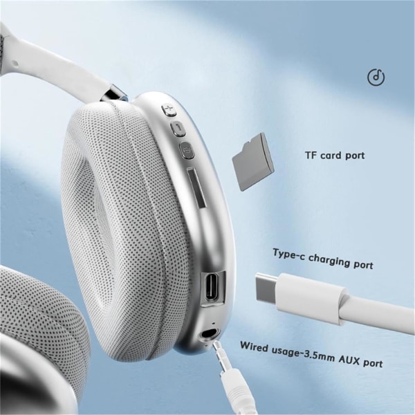 Trådlösa Bluetooth-hörlurar med mikrofon, uppladdningsbara stereo-hörlurar med hopfällbara öronkåpor, brusreducerande headset