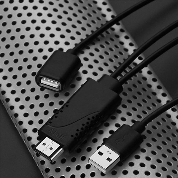 2 in 1 USB-naaras - Yhteensopiva uros HDTV-sovitinkaapelin 1080P digitaalinen AV HD TV -projektori näyttää muuntimen