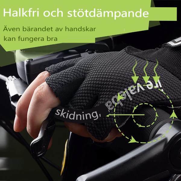 Cykelhandskar för män Cykelhandskar för naispuolinen Halvfinger Andningsbara cykelhandskar Gul XL