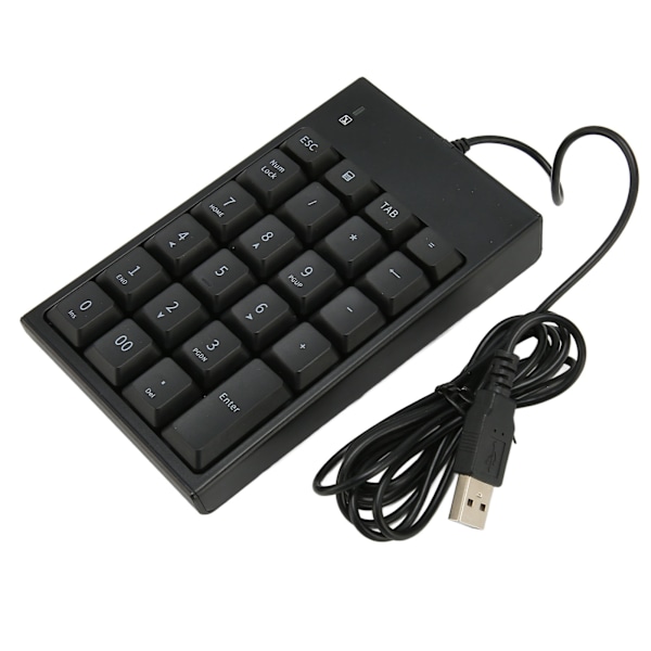 Kablet numerisk tastatur 23 taster 5,9ft kabel USB plug and play stille taster mini numerisk tastatur til pc bærbar computer desktop