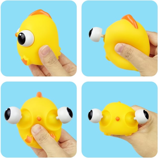Pinkiwine 4-pack Påsk Squeeze Out Eyes Leksaker för Barn Pojkar Flickor Småbarn Påskkorg Fyllmedel Presenter Festpresenter
