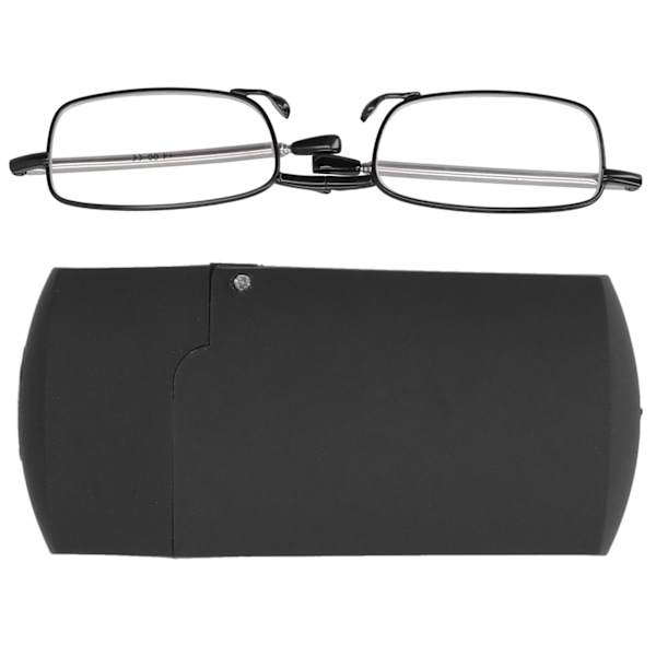 Foldable Blue Light Blocking Reading Glasses Presbyopic Glasses for Elderly Reading(+150 Square Frame Black)