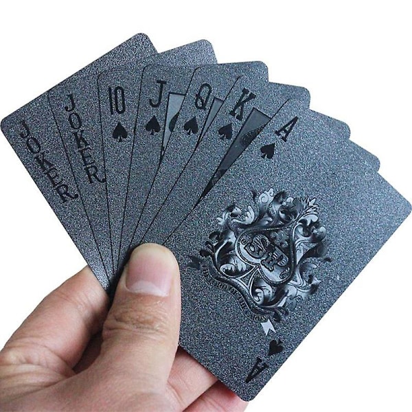 Vedenpitävät PVC-pelikortit Musta Pokeri Juhlat Taika Peli Hauska Punainen Hopea