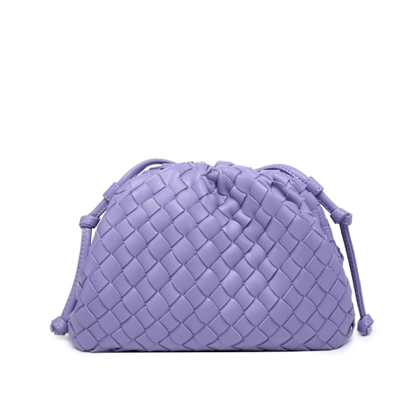 Molnryggsäck 2024 ny stil väska dam ko läder skrynklig dumpling väska dam handväska axelväska MJ51 Lila Lila Purple 22*9*14cm