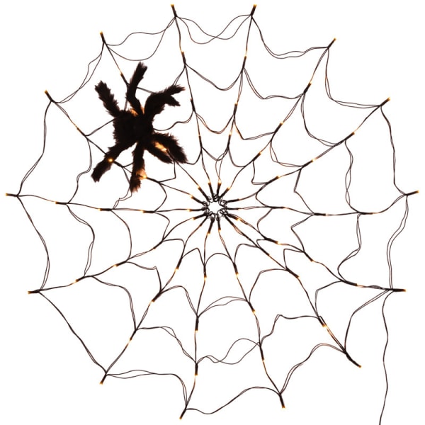 Halloween-dekoration LED spindelnät färgglada ljus skräck atmosfär strängljus