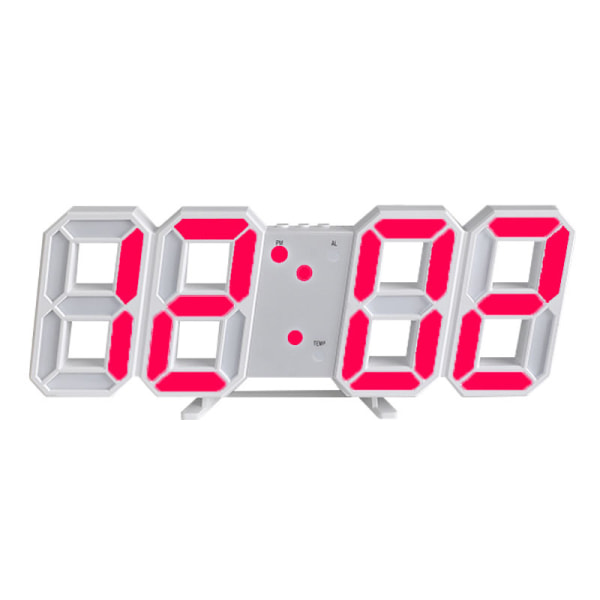 Digital väggklocka LED elektronisk väckarklocka 3d digital klocka Röd