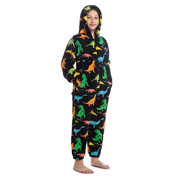 Barn Onesie Pyjamas Sött Mönster Tryck Dragkedja Unisex Mjuk med Huva för Vinter Höst Typ 3