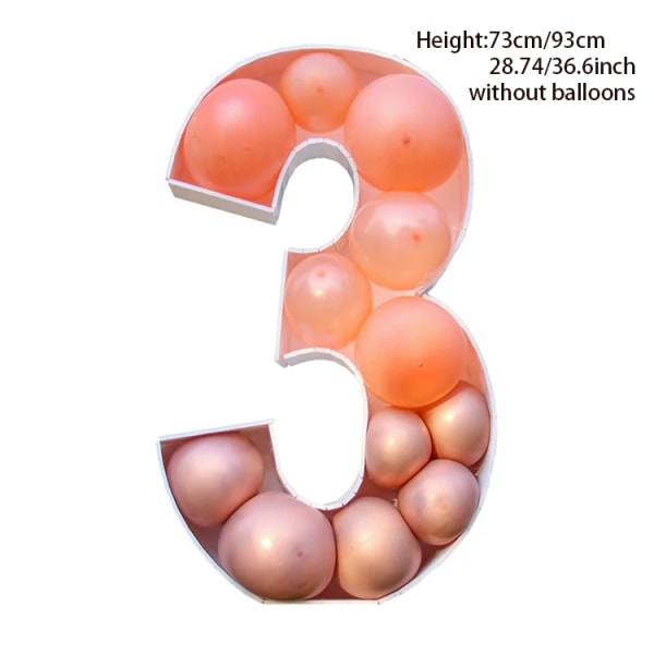 73/93cm jättiläinen syntymäpäiväfiguuri ilmapallo täyttölaatikko 1 vuoden 1v Syntymäpäivä Poika Tyttö vuosipäivä baby shower Sukupuoli paljastava sisustus 73 cm 3