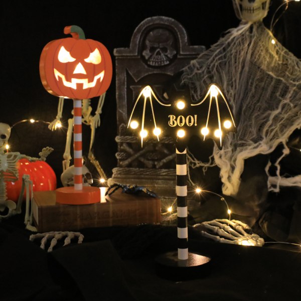 Halloween spökfestival LED-modell lampa pumpa spöke skalle nattlampa Pumpkin