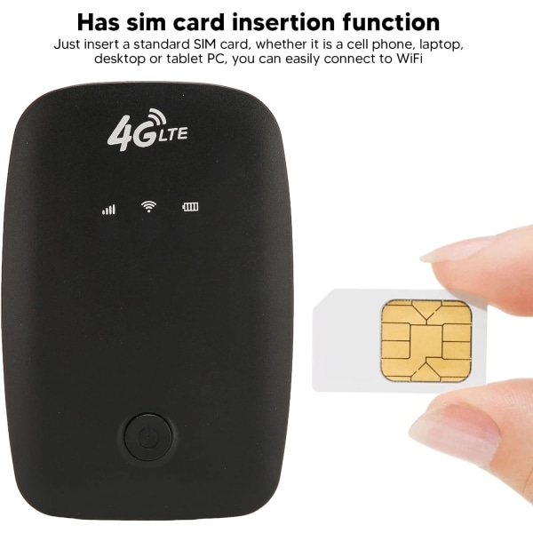Mobiili hotspot, 4G mobiili WiFi hotspot SIM-korttipaikka 2100 MAh akku Kannettava 4G WiFi-reititin