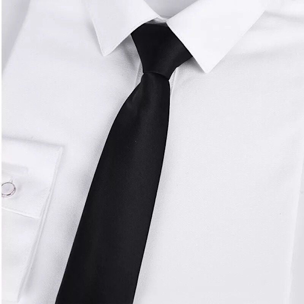 Løs krage for kvinner, lat svart slips for menn, formell skjorte for menn, V One zipper tie
