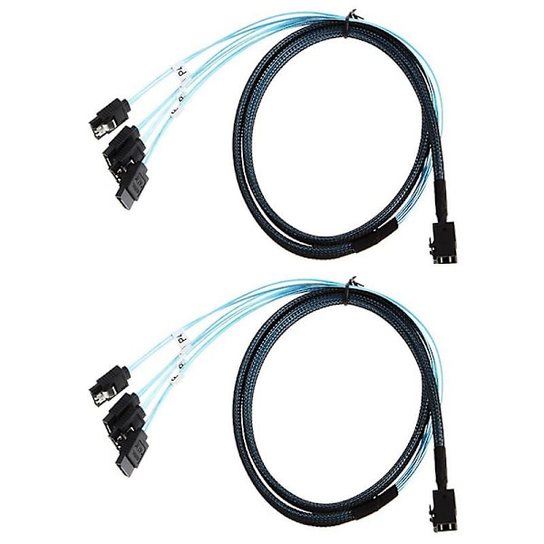 Intern HD Mini SAS (SFF-8643) Målenhet - 4X SATA (Värd) Kabel, SFF-8643 till 4X SATA Kabel HD Mini SA